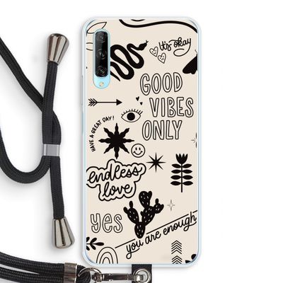 Good vibes: Huawei P Smart Pro Transparant Hoesje met koord