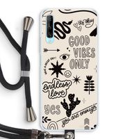 Good vibes: Huawei P Smart Pro Transparant Hoesje met koord