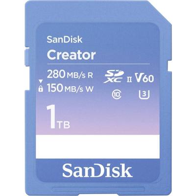 SanDisk Creator SDXC-kaart Retail 1 TB Class 10, v60 Video Speed Class, UHS-II U3 Schrijfbeveiligingsschakelaar