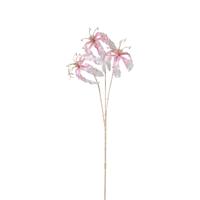 Kunstbloem gloriosa - goudkleurig/roze - 60 cm
