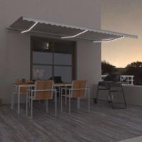 Luifel handmatig uittrekbaar met LED 600x300 cm crèmekleurig