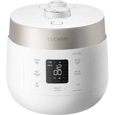 Cuckoo CRP-ST0609F Rijstkoker Wit (mat), Champagne-goud Anti-aanbaklaag, LC-display