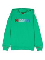 Missoni Kids hoodie en coton à logo imprimé - Vert