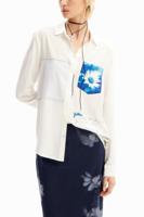 T-shirt patch zakje madeliefje - WHITE - XS