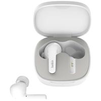 Belkin SoundForm Flow In Ear headset Bluetooth Wit Noise Cancelling Headset, Oplaadbox, Bestand tegen zweet