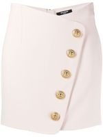 Balmain minijupe portefeuille à design asymétrique - Rose