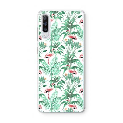Flamingo bladeren: Samsung Galaxy A70 Transparant Hoesje