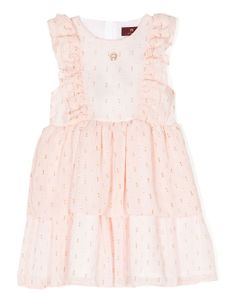 Aigner Kids robe sans manches à volants - Rose