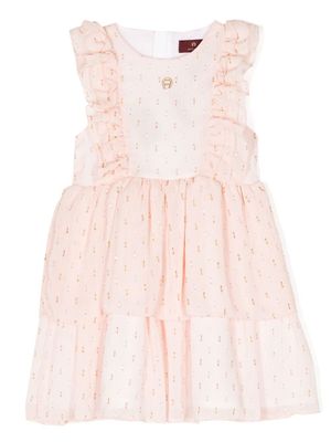 Aigner Kids robe sans manches à volants - Rose
