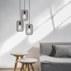 Home Sweet Home Hanglamp Netting 3 lichts - Zwart - 32x32x127cm