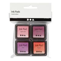 Creativ Company Stempelinkt roze tinten, 4st. Creativ Company Stempelinkt roze tinten, 4st.