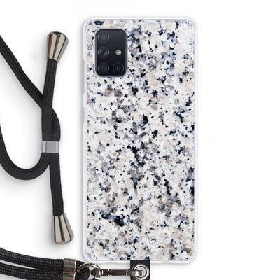 Gespikkelde marmer: Samsung Galaxy A71 Transparant Hoesje met koord