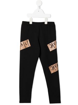 Roberto Cavalli Junior pantalon de jogging slim à logo imprimé - Noir