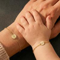 Moeder dochter armbanden - Goud - 16 & 13 cm