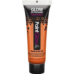 Fel/neon oranje Holland schmink/make-up Glow in the Dark tube 12 ml   -