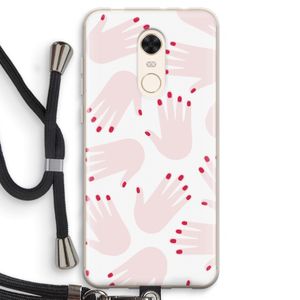 Hands pink: Xiaomi Redmi 5 Transparant Hoesje met koord