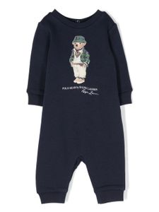 Ralph Lauren Kids barboteuse rayée à motif ourson - Bleu