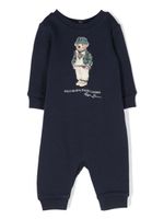 Ralph Lauren Kids barboteuse rayée à motif ourson - Bleu - thumbnail