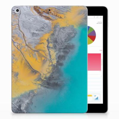 Apple iPad 9.7 2018 | 2017 Tablet Back Cover Marble Blue Gold Apple iPad 9.7 2018 | 2017 Tablet Back Cover Marble Blue Gold