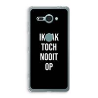 Ik pak nooit op - Zwart: Sony Xperia XZ2 Compact Transparant Hoesje