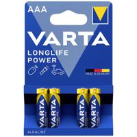 Varta LONGLIFE Power AAA Bli 4 AAA batterij (potlood) Alkaline 1.26 Ah 1.5 V 4 stuk(s)