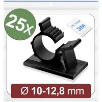 Quadrios 24CA451 Bevestigingssokkel Zelfklevend 24CA451 Bundel-Ø (bereik) 10 tot 12.8 mm Zwart 25 stuk(s)