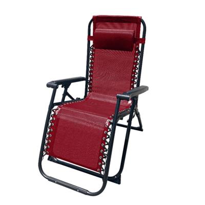 Marbueno Opvouwbare Ligstoel Staal Met Kussen Tuin en Zwembad 90X66X108 cm Zero Zwaartekracht Bordeaux 10010