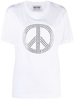 MOSCHINO JEANS t-shirt en coton à ornements en cristal - Blanc - thumbnail