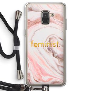 Feminist: Samsung Galaxy A8 (2018) Transparant Hoesje met koord