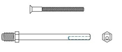 Schroeven/wisselstift set PRIO tbv dd 84-91mm