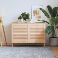 VidaXL Kastdeuren met lamellen 2 st 69x59,4 cm massief grenenhout