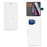 Motorola Moto G 5G Plus | Bookcase | Hoesje Wit met Pasjeshouder Motorola Moto G 5G Plus | Bookcase | Hoesje Wit met Pasjeshouder