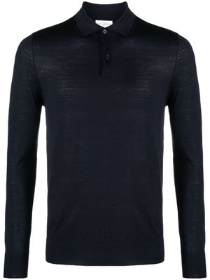 Ballantyne polo en jersey de laine à manches longues - Bleu