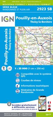 Wandelkaart - Topografische kaart 2923 SB - Serie Bleue Pouilly-en-Auxois - Thoisy-la-Berchère | IGN - Institut Géographique National