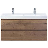 Maxx XL Badmeubelset 120 cm - Tabacco - Wastafel Just Enkel 2 Kraangaten