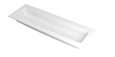 INK Wastafel Faktor polystone centraal met 2 kraangaten 140 cm x 45 cm x 1,5 cm Mat wit 3407232