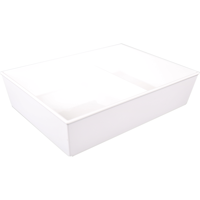 Ornamin Schaal | reusable | onbreekbaar | 2-vaks | sAN | rechthoekig | 1900ml | 260x190x60mm | wit | 10 stuks