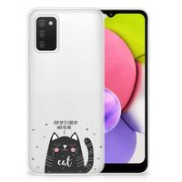 Samsung Galaxy A03S Telefoonhoesje met Naam Cat Good Day - thumbnail