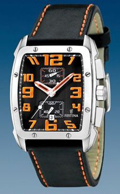 Horlogeband Festina F16259-5 Leder Zwart 25mm
