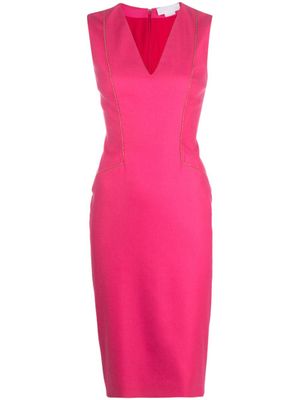 Genny Midi-jurk met contrasterende afwerking - Roze Genny Midi-jurk met contrasterende afwerking - Roze