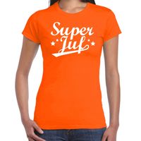 Super juf cadeau t-shirt oranje voor dames - thumbnail