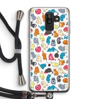 Kleurrijke katten: Samsung Galaxy J8 (2018) Transparant Hoesje met koord