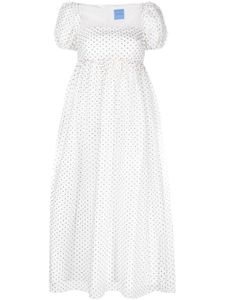 Macgraw robe mi-longue Samantha à pois - Blanc