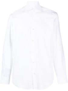 Barba chemise en coton à col italien - Blanc