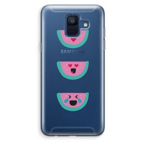 Smiley watermeloen: Samsung Galaxy A6 (2018) Transparant Hoesje