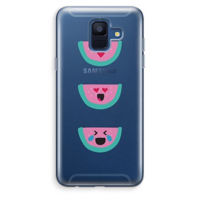 Smiley watermeloen: Samsung Galaxy A6 (2018) Transparant Hoesje