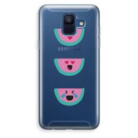 Smiley watermeloen: Samsung Galaxy A6 (2018) Transparant Hoesje