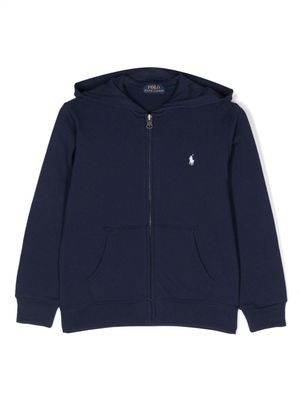 POLO RALPH LAUREN KIDS hoodie zippé à logo brodé - Bleu