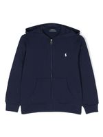 Ralph Lauren Kids hoodie zippé à logo brodé - Bleu