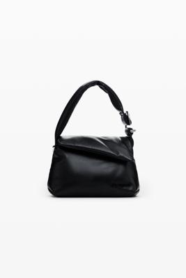Kleine gewatteerde tas van 100% leer - BLACK - U